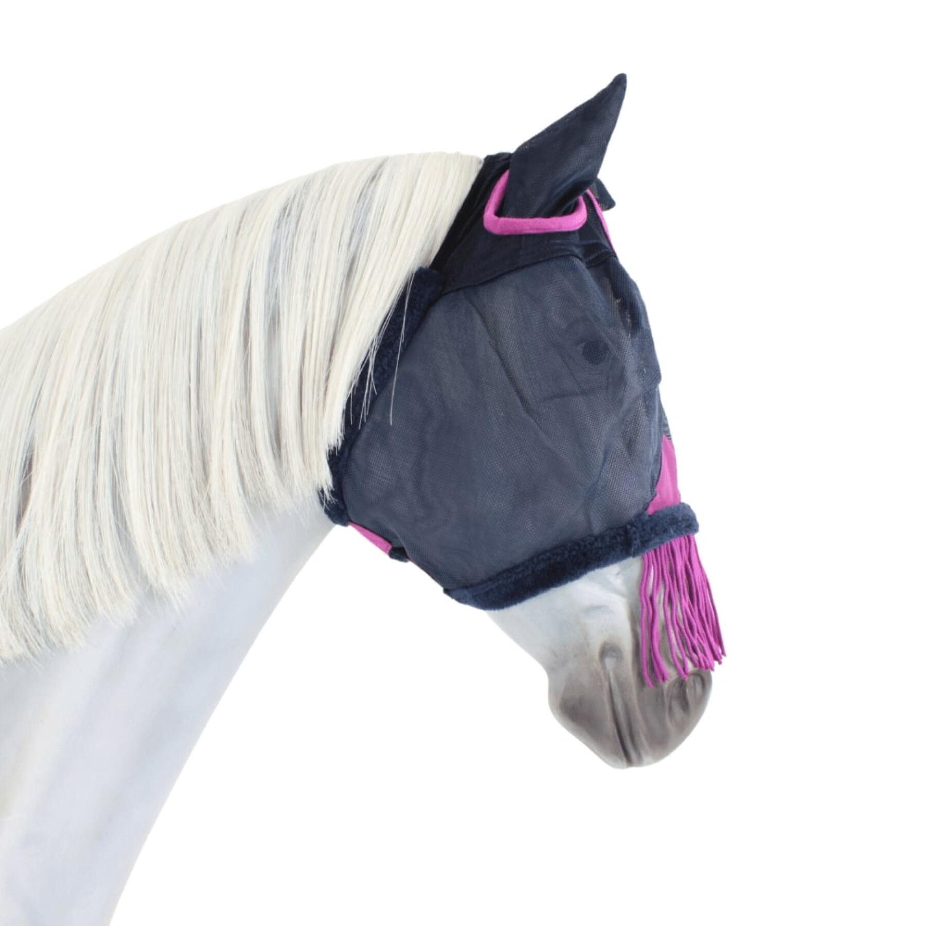 Máscara antimoscas para caballos de malla resistente con protección para las orejas y borlas Weatherbeeta Comfitec Deluxe