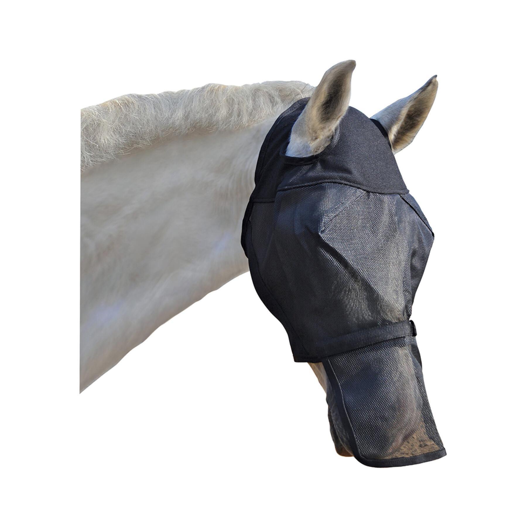 Máscara anti moscas para caballos sin orejas y con protector nasal Absorbine Ultrashield