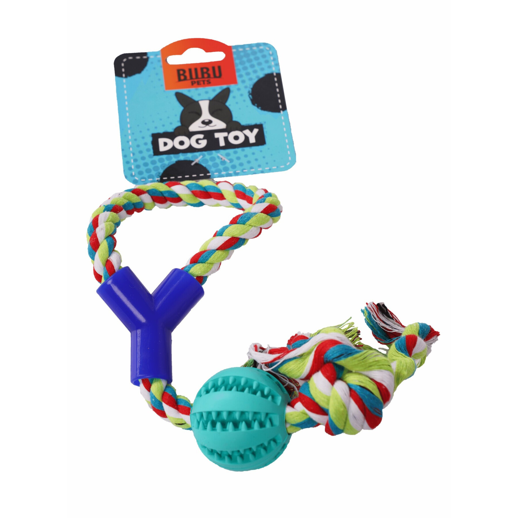 Juguete dental de béisbol para perros con cuerda en Y de algodón BUBU Pets