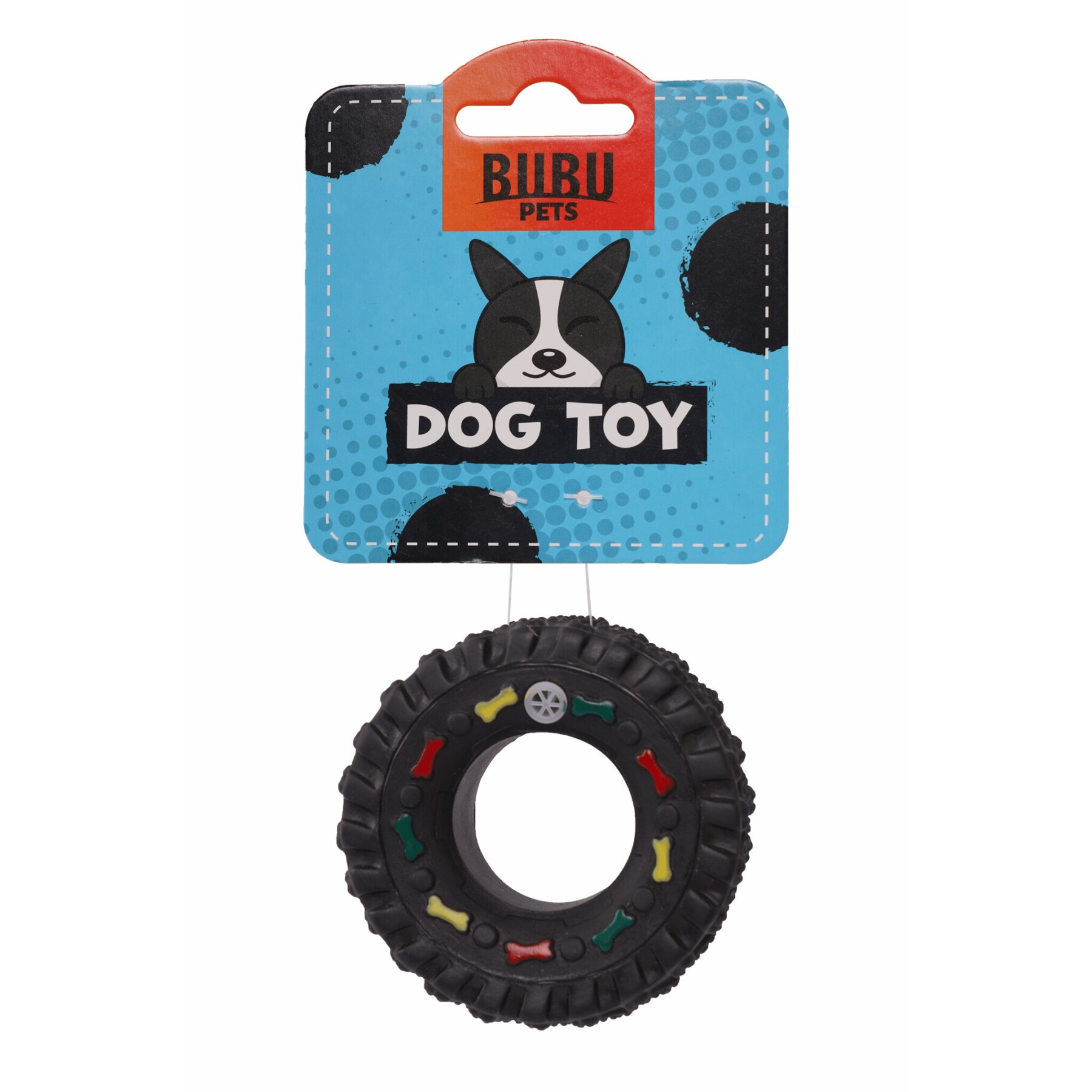 Juguete para perro de neumático con estampado de hueso BUBU Pets