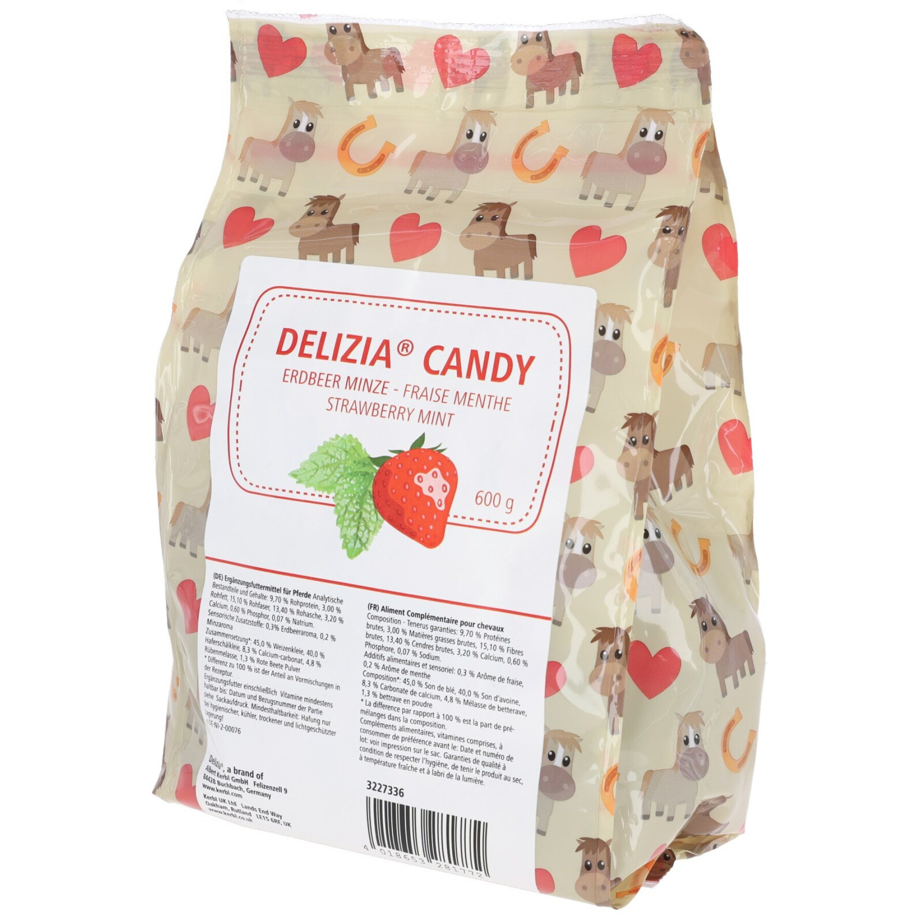 Golosina de fresa y menta para caballos Delizia Candy