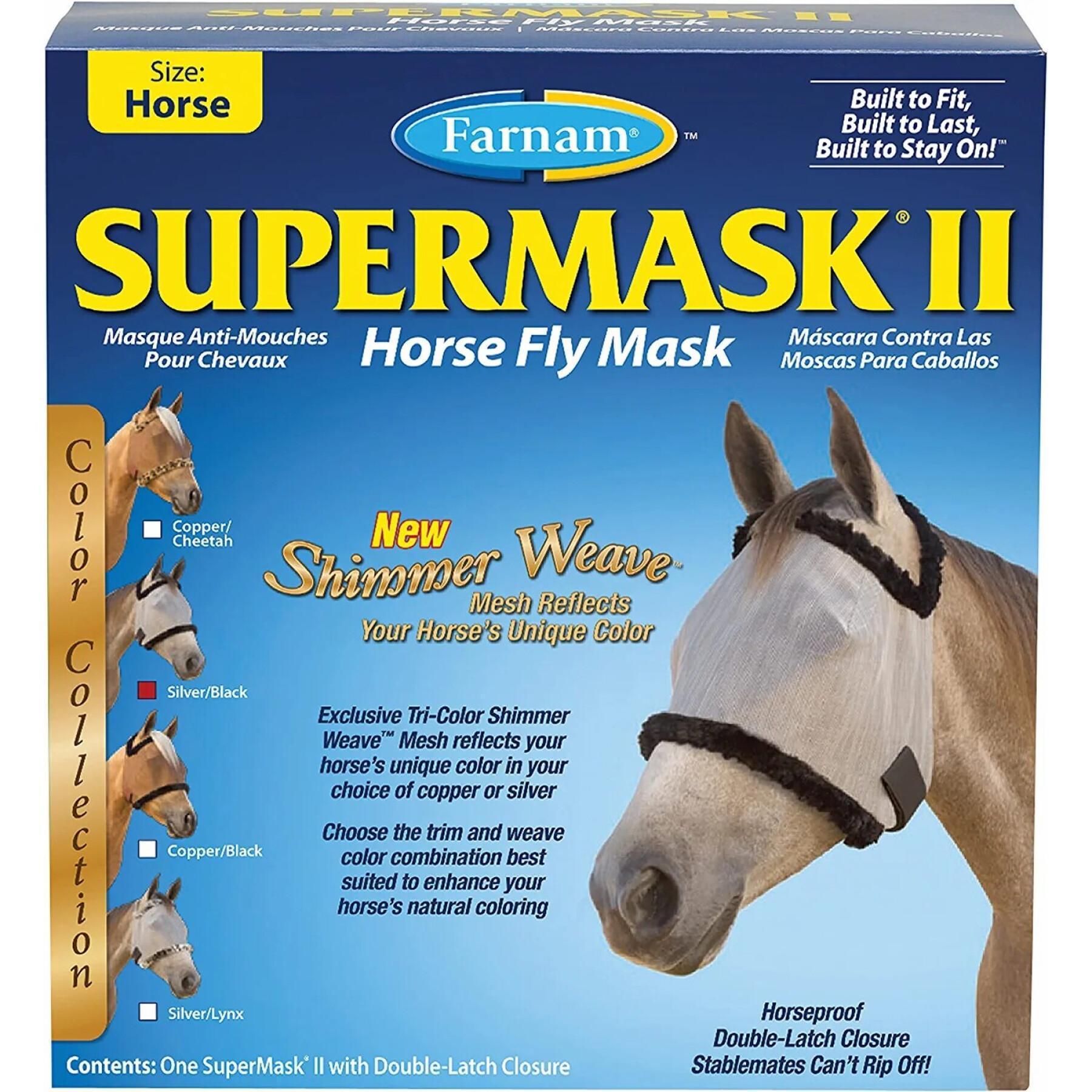 Máscara antimoscas para caballos sin orejas Farnam Supermask II Yearling yearling