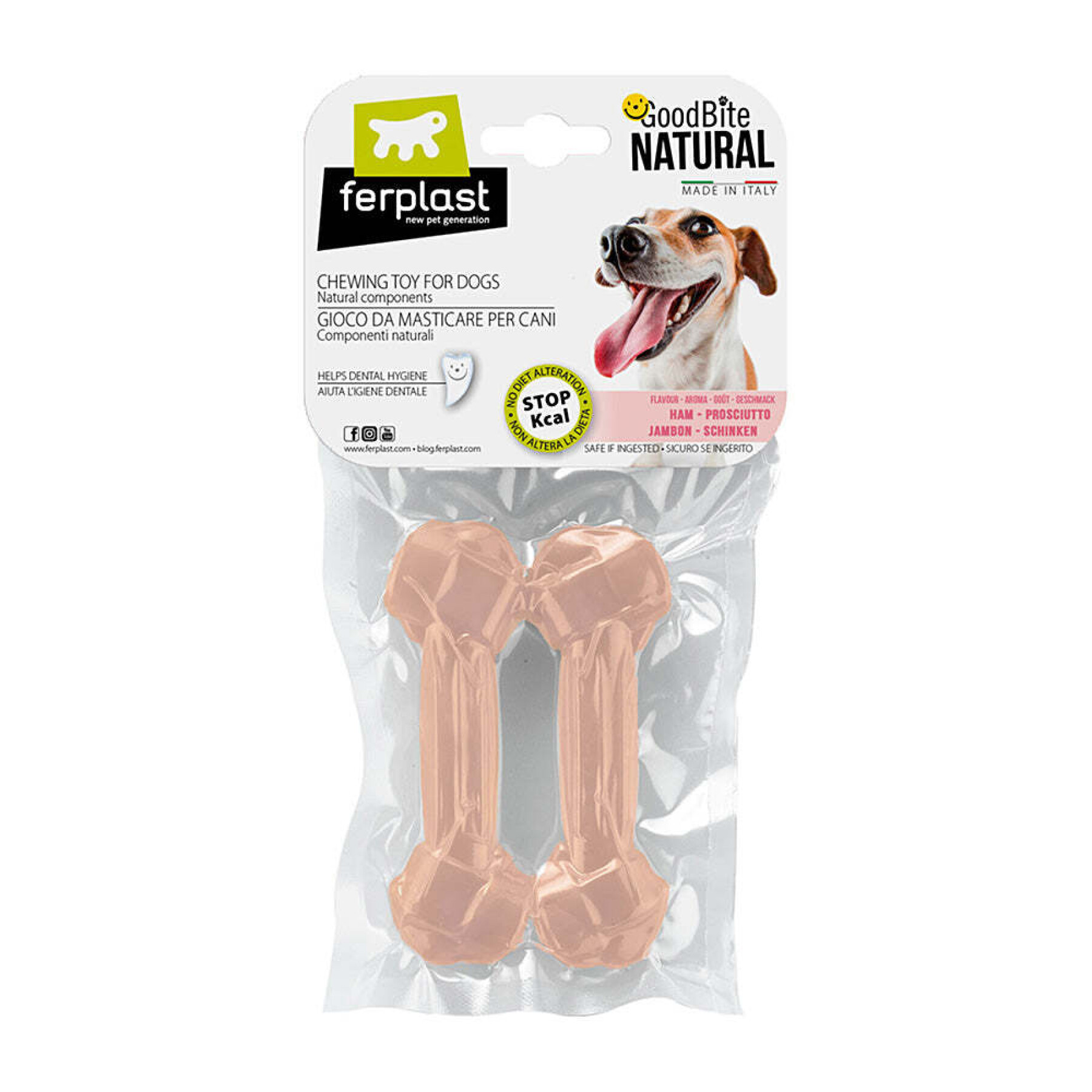 Juguete masticable para perros con sabor a jamón Ferplast (x2)