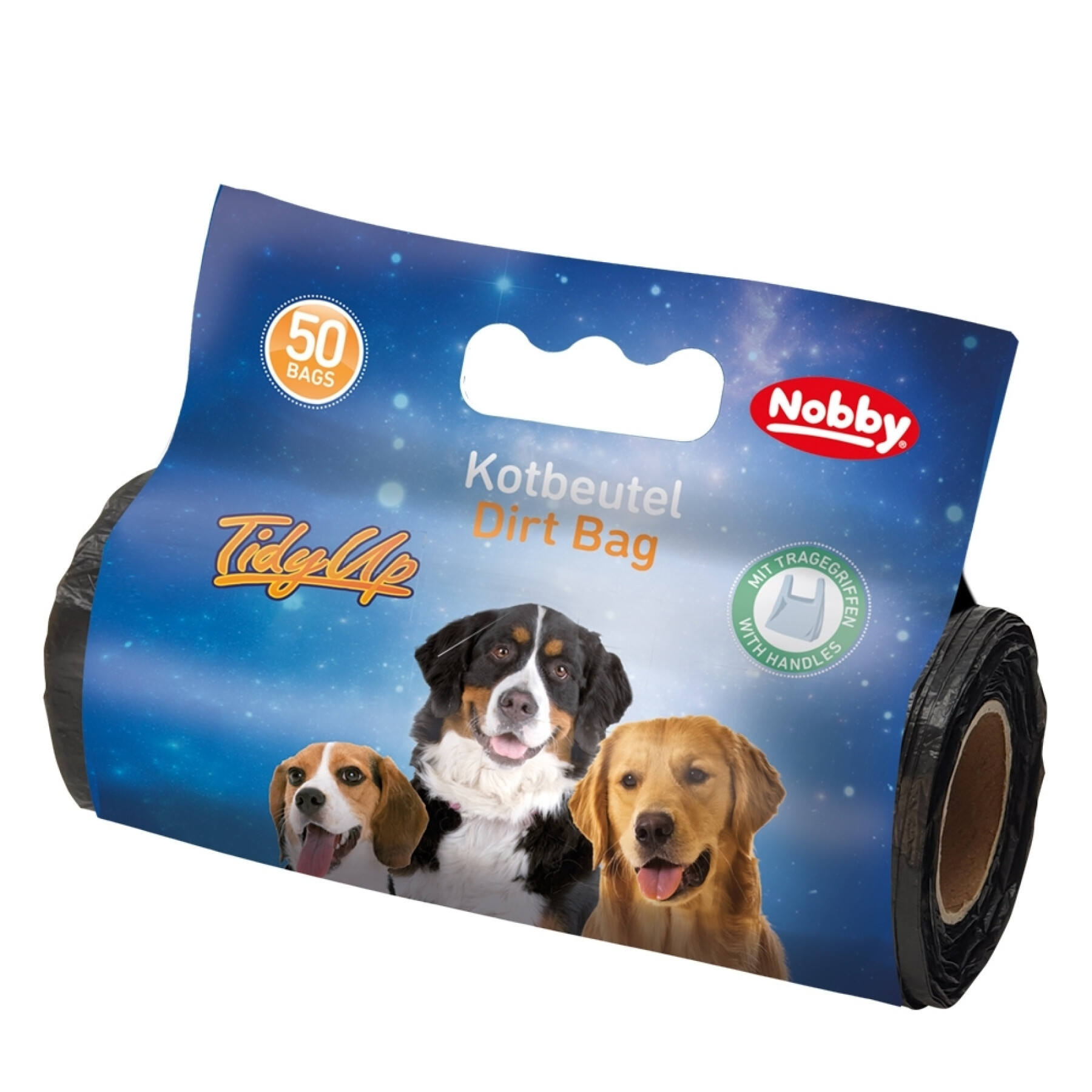 Rollos de 15 bolsas para cacas de perro con asa Nobby Pet TidyUp