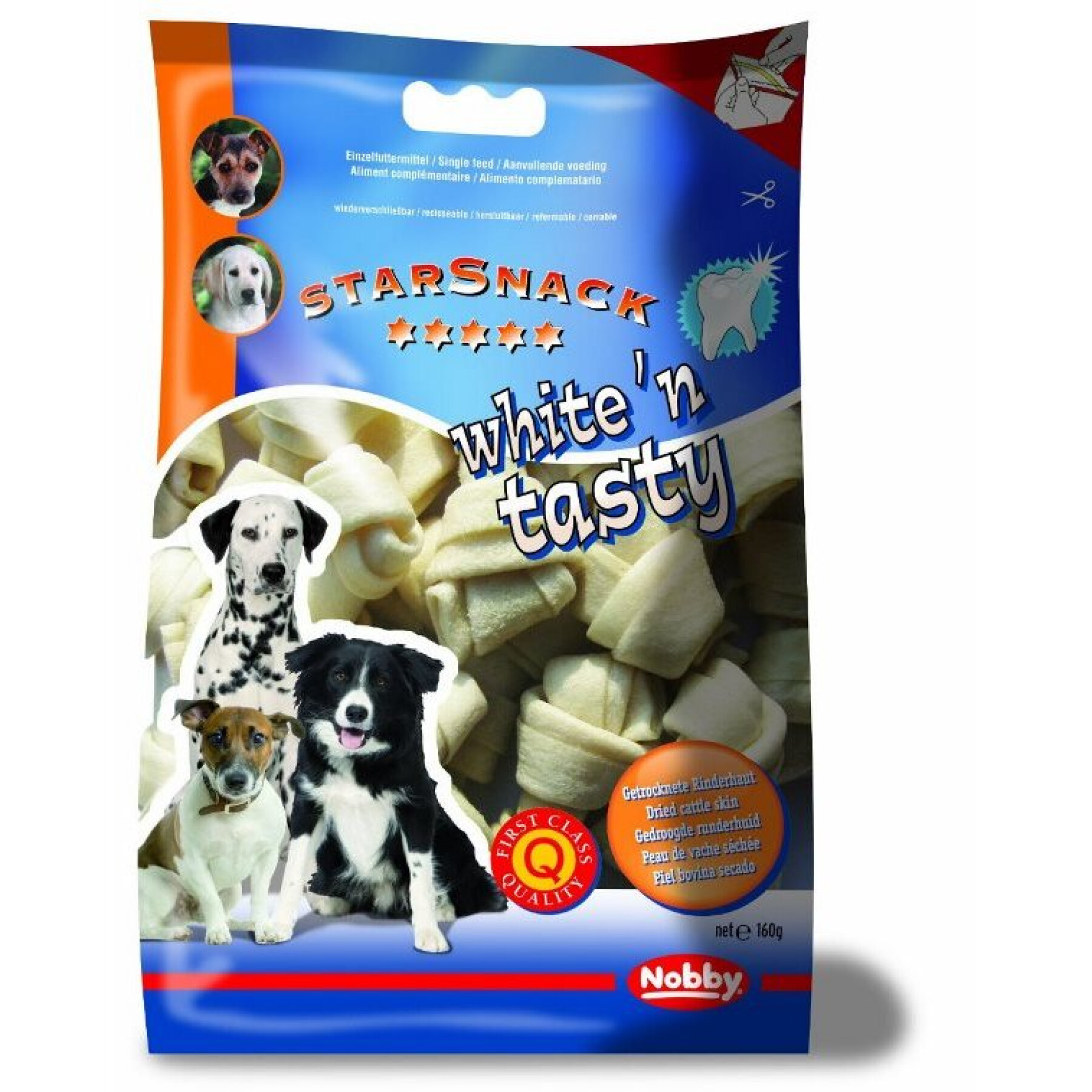 Hueso masticable anudado Nobby Pet White'n Tasty 160 g