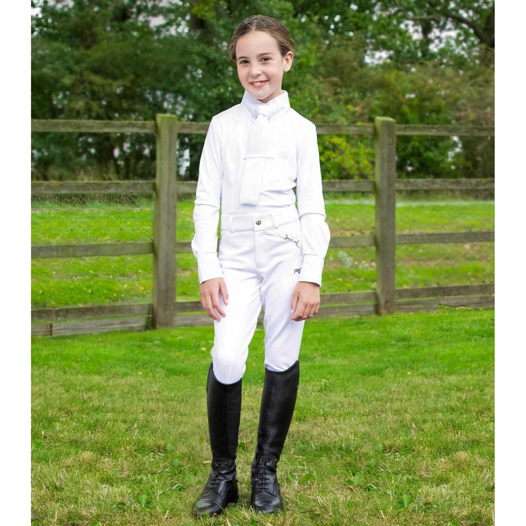 Pantalón equitación con asiento de gel para niña Premier Equine Brava