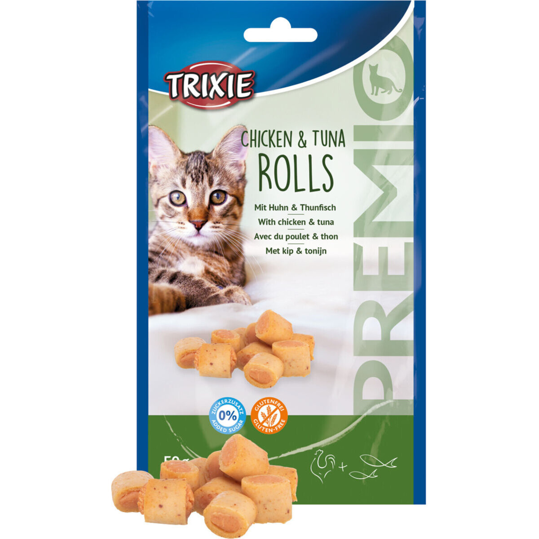 Golosinas para gatos Trixie Premio Chicken & Tuna Roll (x6)