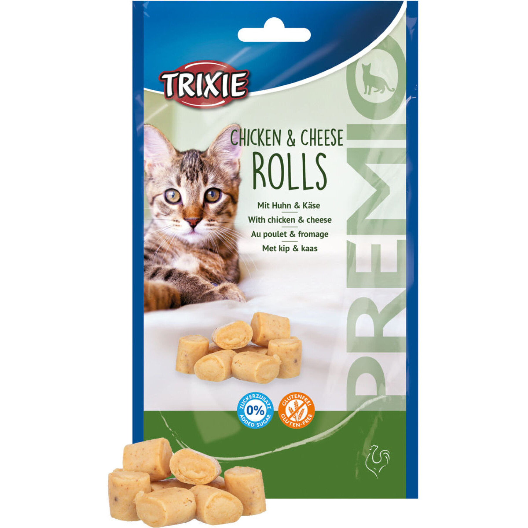 Golosinas para gatos Trixie Premio Chicken & Cheese Roll (x6)