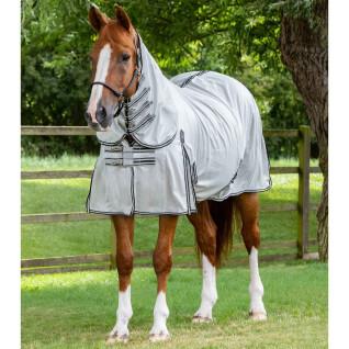 Manta antimoscas con cubrecuellos para caballos Premier Equine Fly Lite