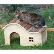 Choza para roedores con tejado curvo Kerbl Nature
